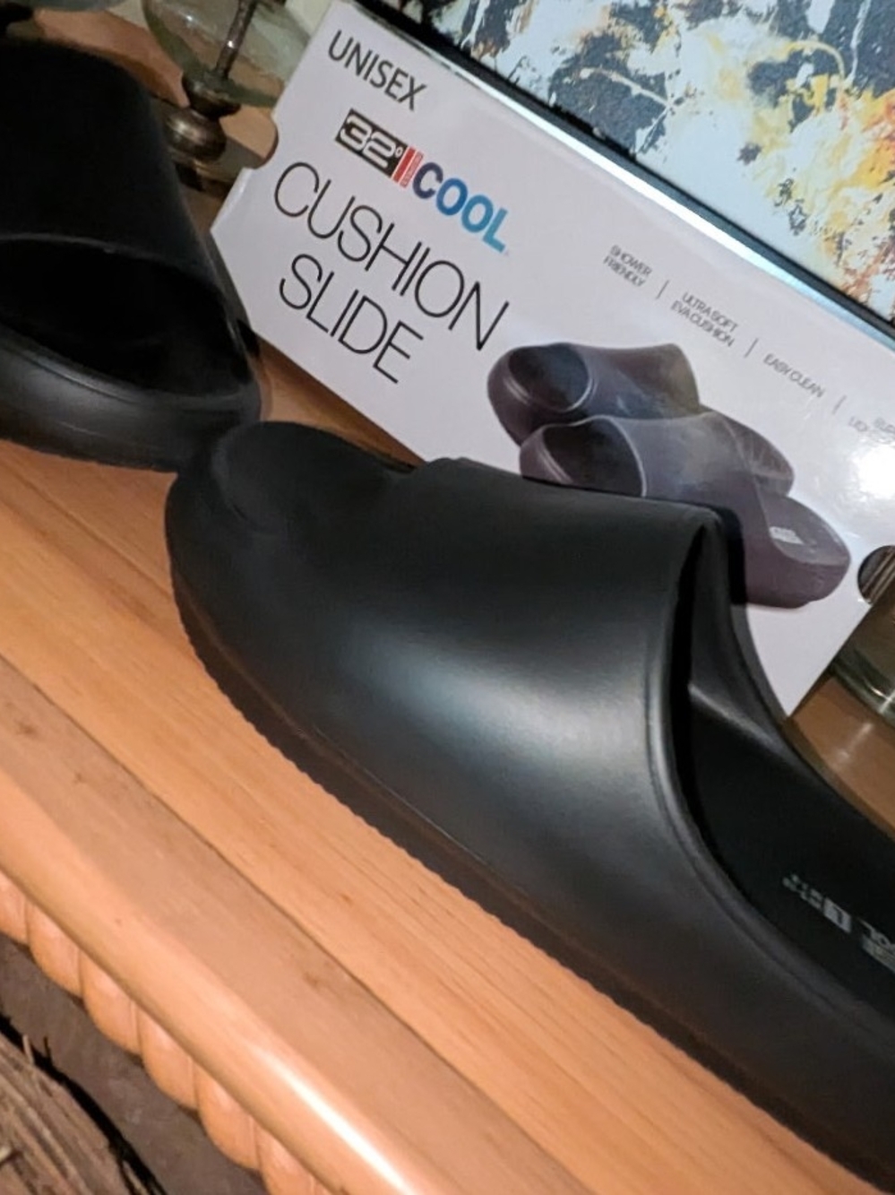 32 Degrees Unisex Black Cushion Slide Lightweight Slip-On Sandal